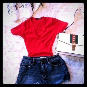 Nordstroms red body suit